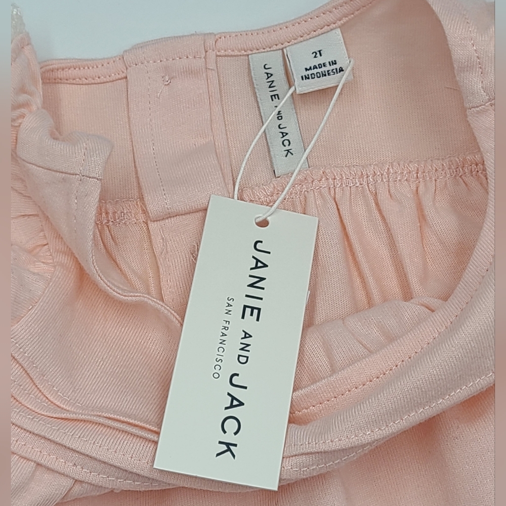 NEW Janie and Jack pink pintuck ruffle sleeve top size 2T - Picture 3 of 5